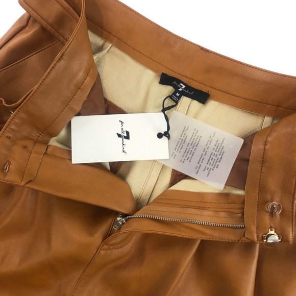 NWT 7 For All Mankind Faux Leather Wide Leg Pants - Picture 6 of 11